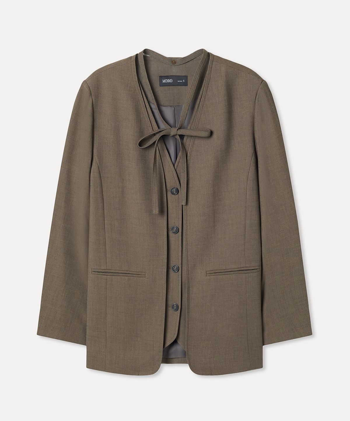 미쏘(MIXXO) V넥 변형 자켓_MIWJKG90QC