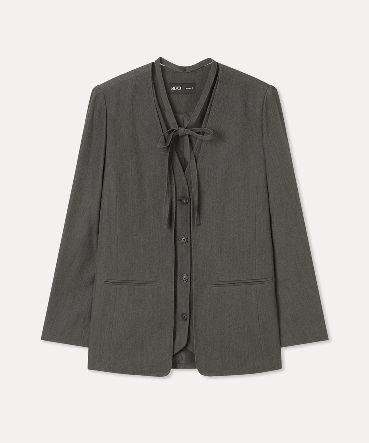 미쏘(MIXXO) V넥 변형 자켓_MIWJKG90QC