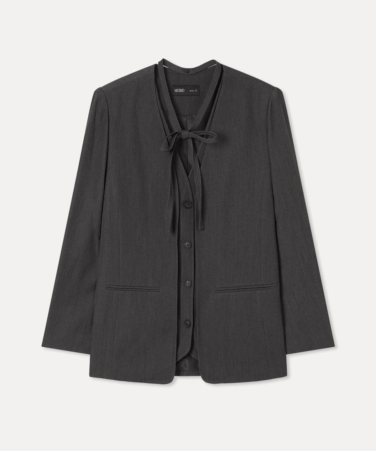 미쏘(MIXXO) V넥 변형 자켓_MIWJKG90QC