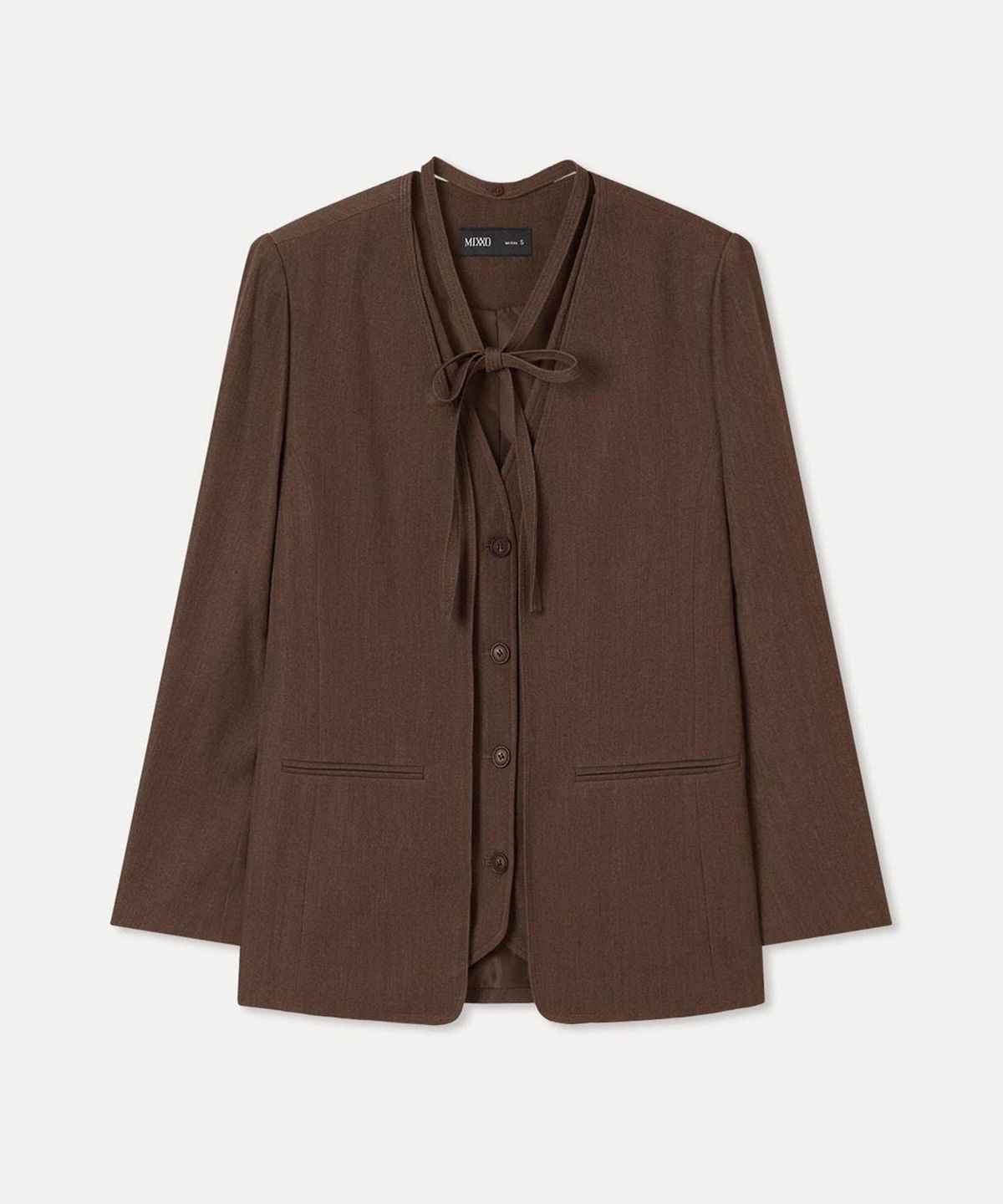 미쏘(MIXXO) V넥 변형 자켓_MIWJKG90QC