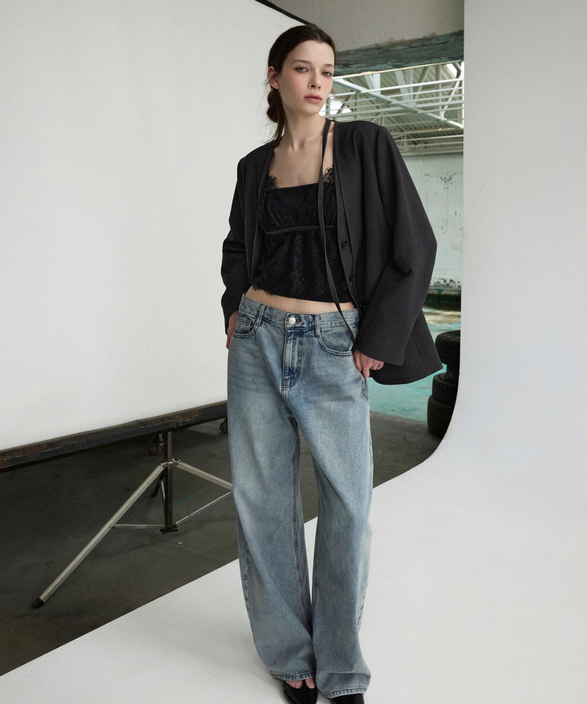 미쏘(MIXXO) V넥 변형 자켓_MIWJKG90QC
