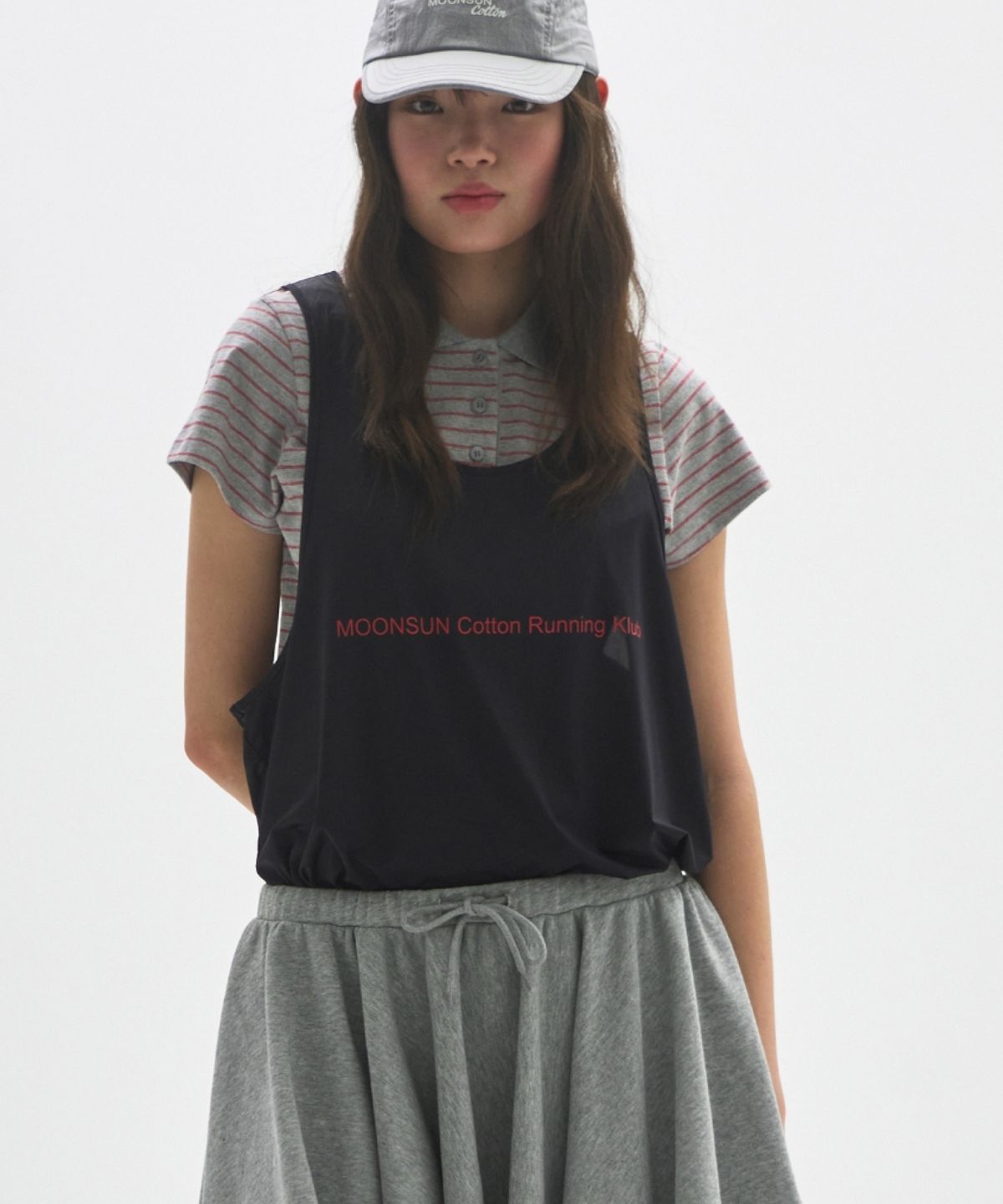 문선 아카이브(MOONSUN ARCHIVE) M.C UNISEX, Running Klub Singlet / BLACK