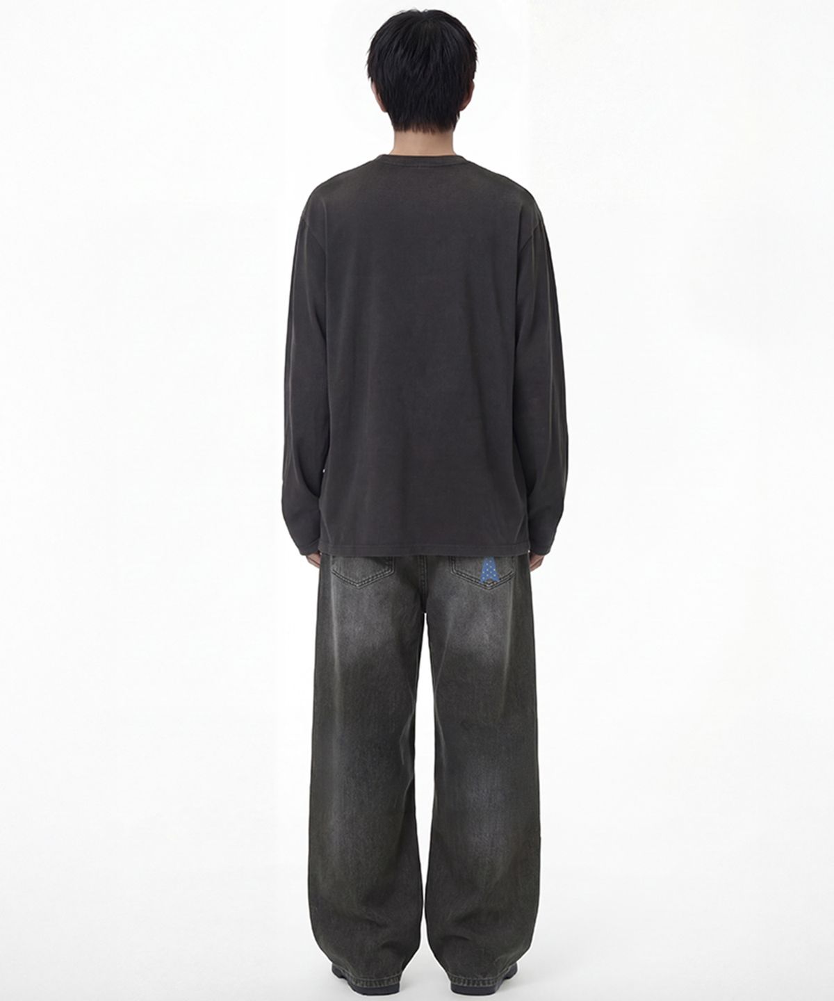 그레이버(GRAVER) [UNISEX][UNISEX]DOT CROSS 자수 와이드커브드진_3color