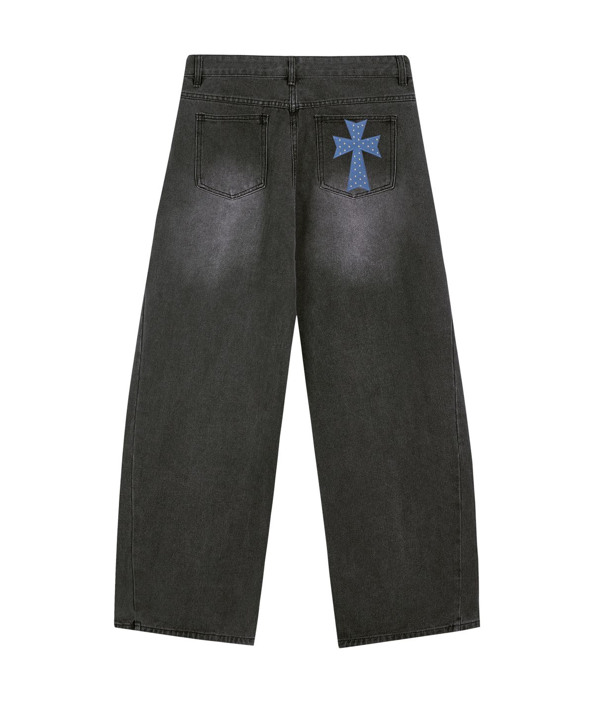 그레이버(GRAVER) [UNISEX][UNISEX]DOT CROSS 자수 와이드커브드진_3color