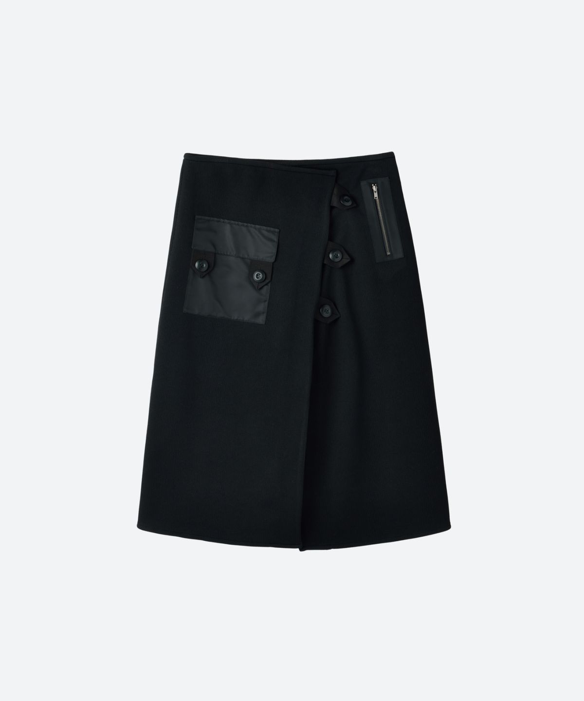 문선 아카이브(MOONSUN ARCHIVE) Swedish Motorcycle Wrap Skirt / BLACK
