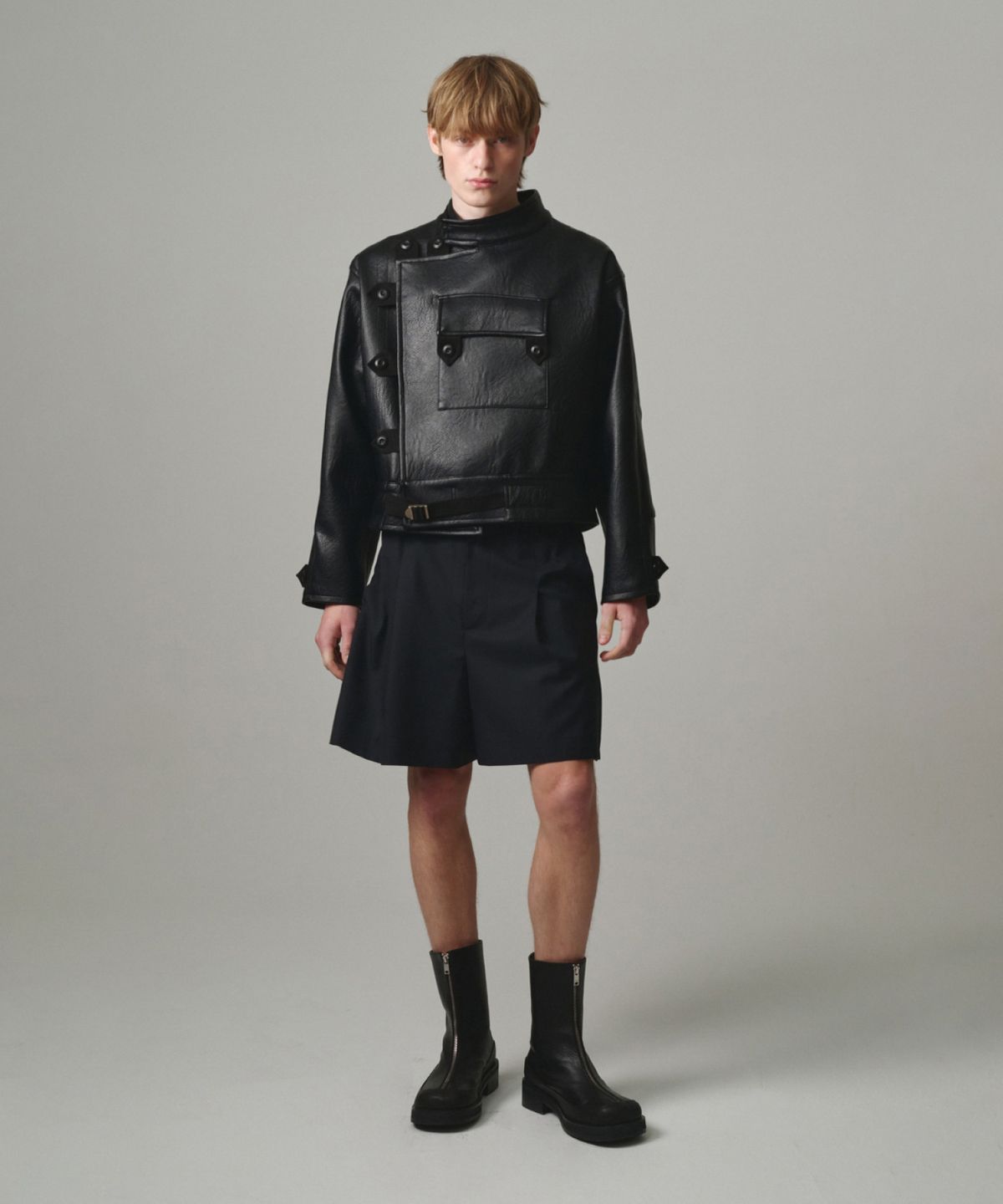 문선 아카이브(MOONSUN ARCHIVE) UNISEX, Back Pleated Skort / BLACK