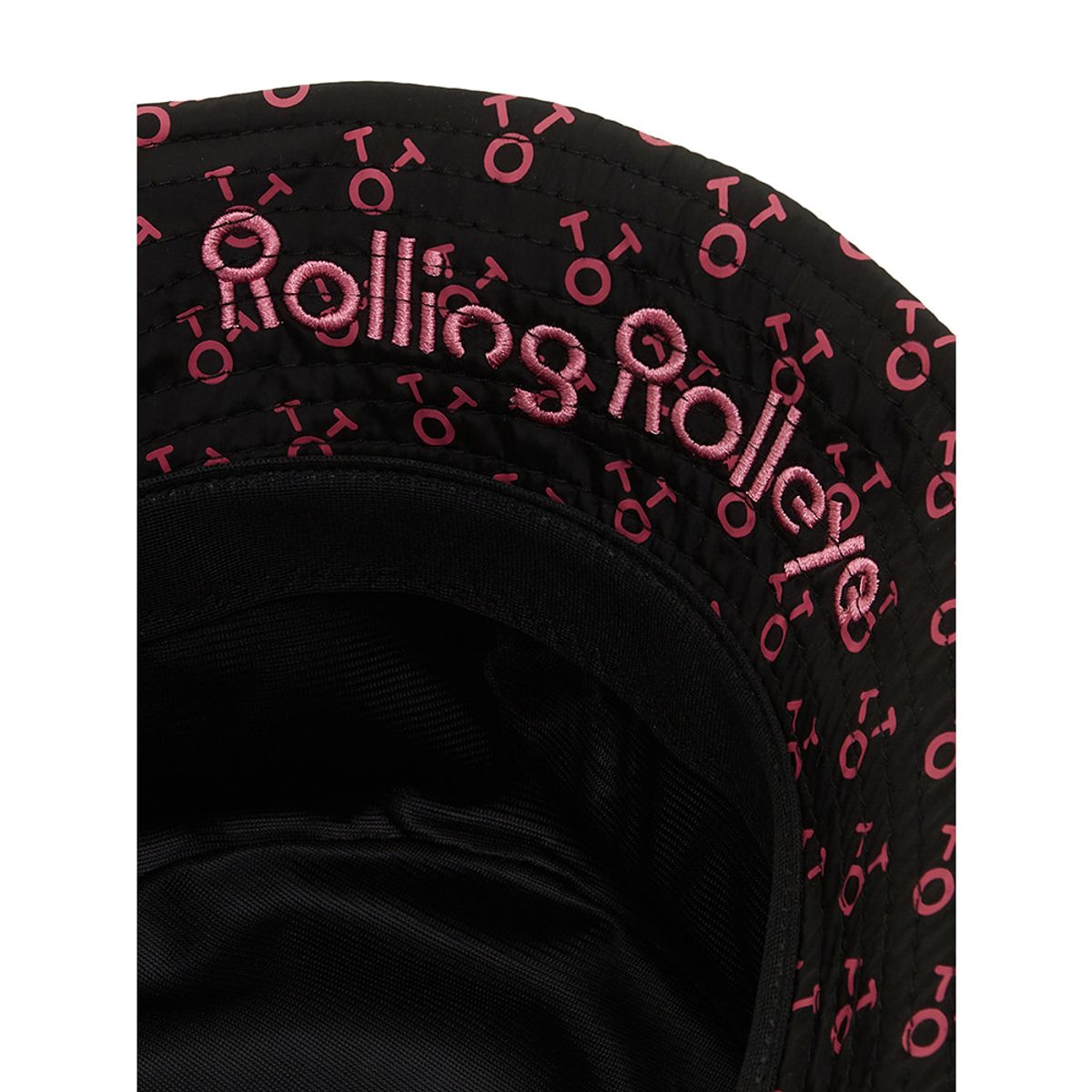 롤링롤라이(ROLLINGROLLEYE) 방수 버킷햇 블랙 핑크로고패턴