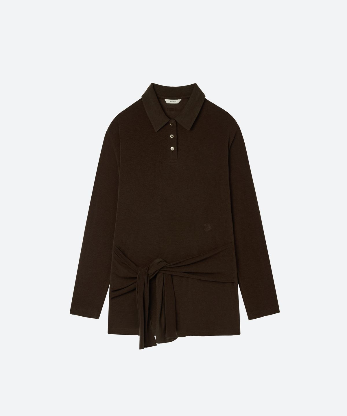 문선 아카이브(MOONSUN ARCHIVE) Tie-Up Jersey Polo Shirt / BROWN