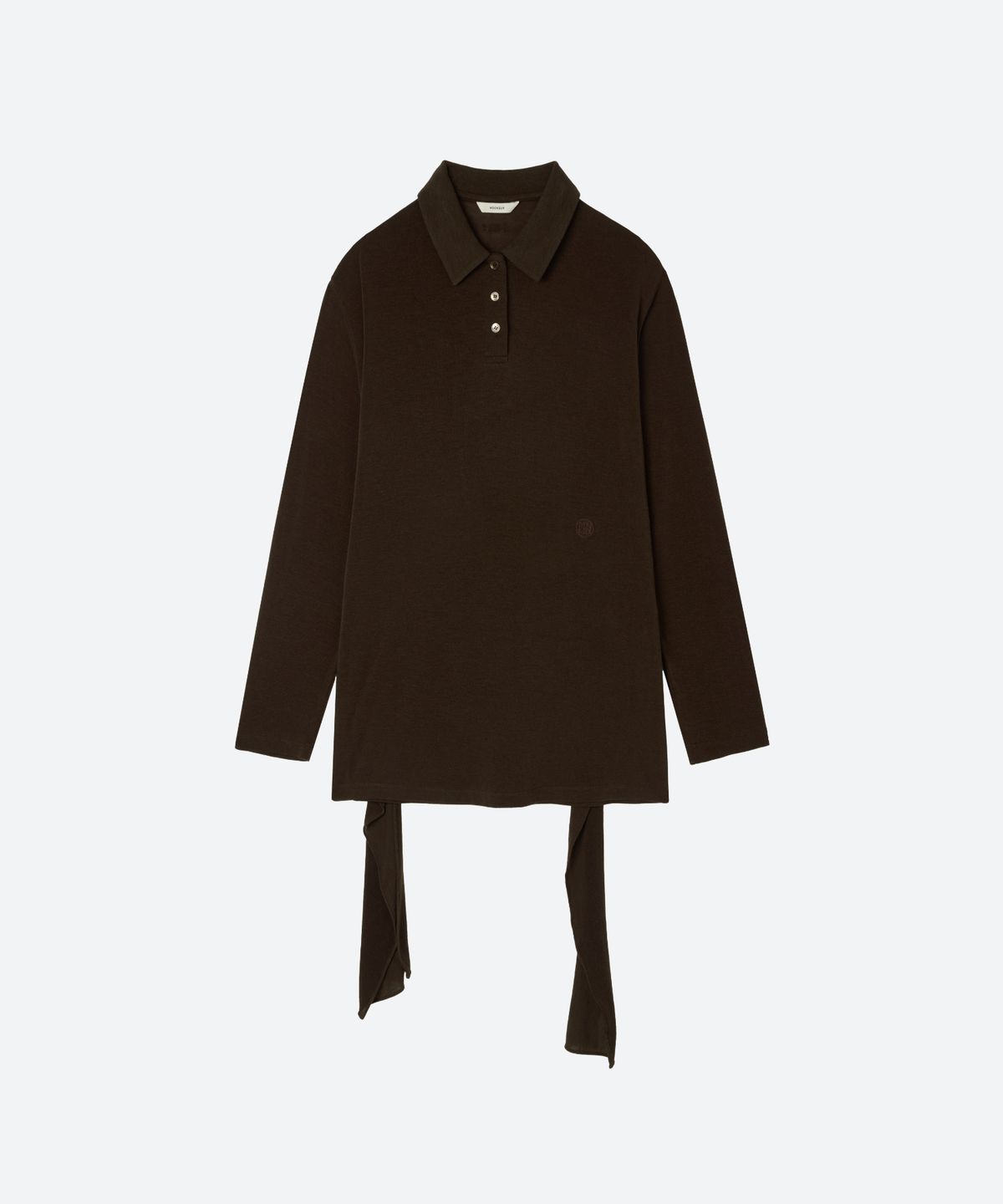 문선 아카이브(MOONSUN ARCHIVE) Tie-Up Jersey Polo Shirt / BROWN