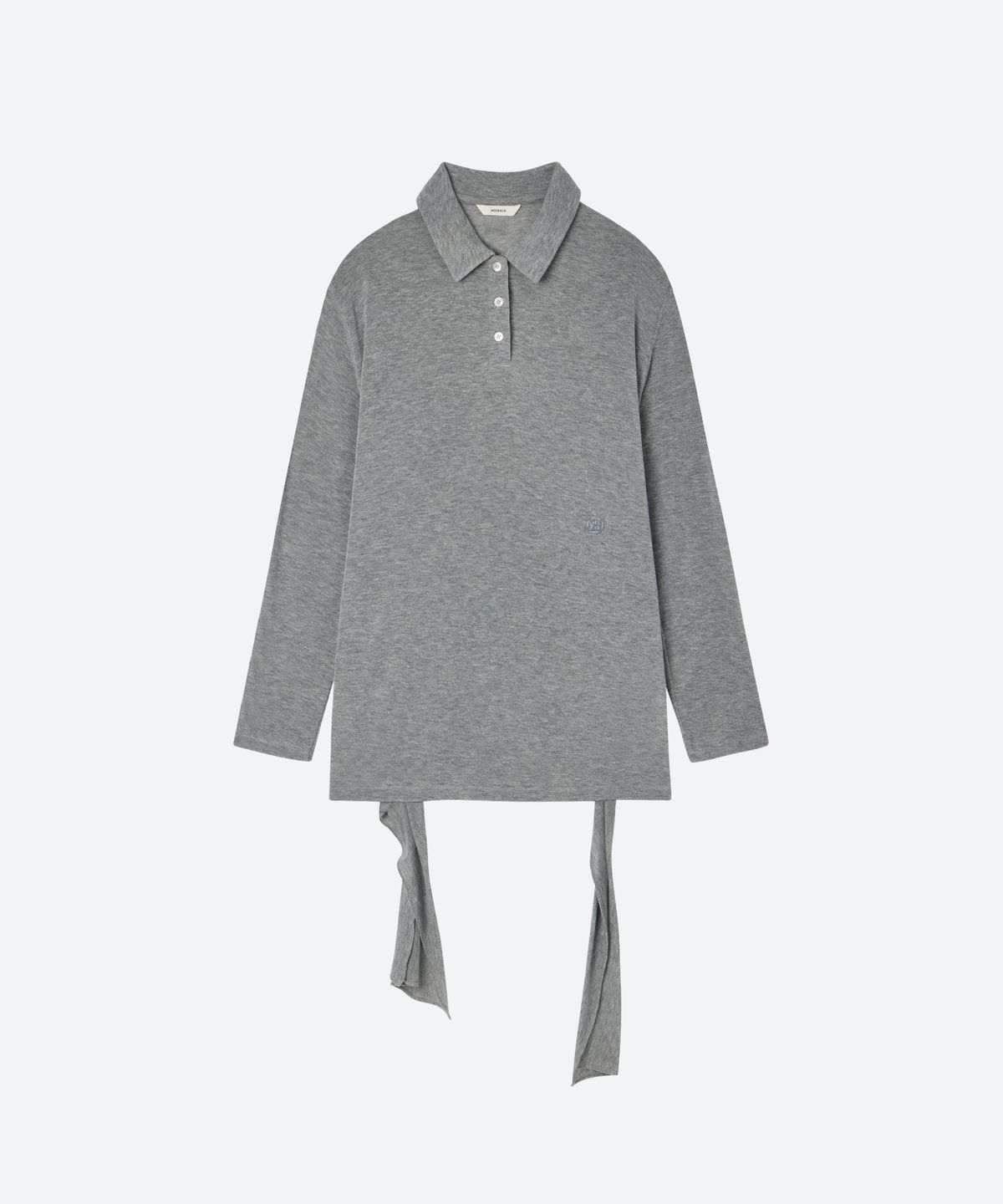 문선 아카이브(MOONSUN ARCHIVE) Tie-Up Jersey Polo Shirt / MELANGE GRAY
