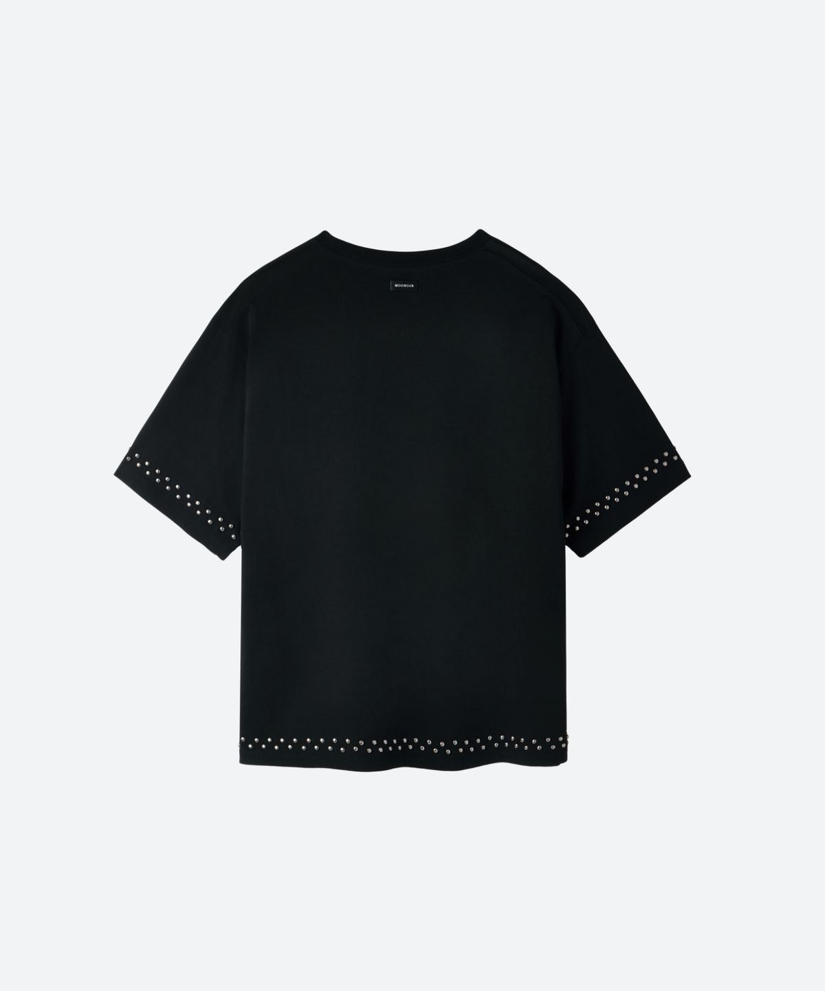문선 아카이브(MOONSUN ARCHIVE) UNISEX, Stud Line Half T-Shirt / BLACK