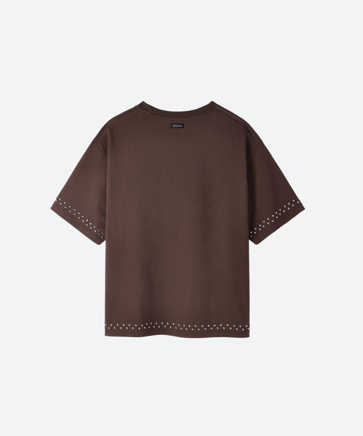 문선 아카이브(MOONSUN ARCHIVE) UNISEX, Stud Line Half T-Shirt / BROWN