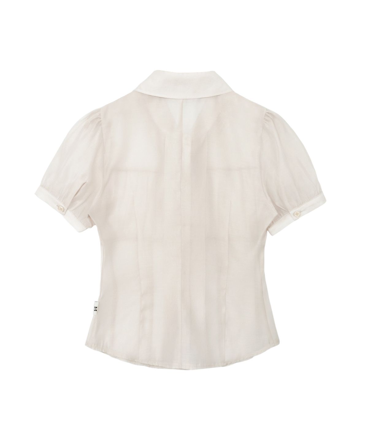 미레코(MIRECO) SHIRRING SHEER BLOUSE ROSE BEIGE