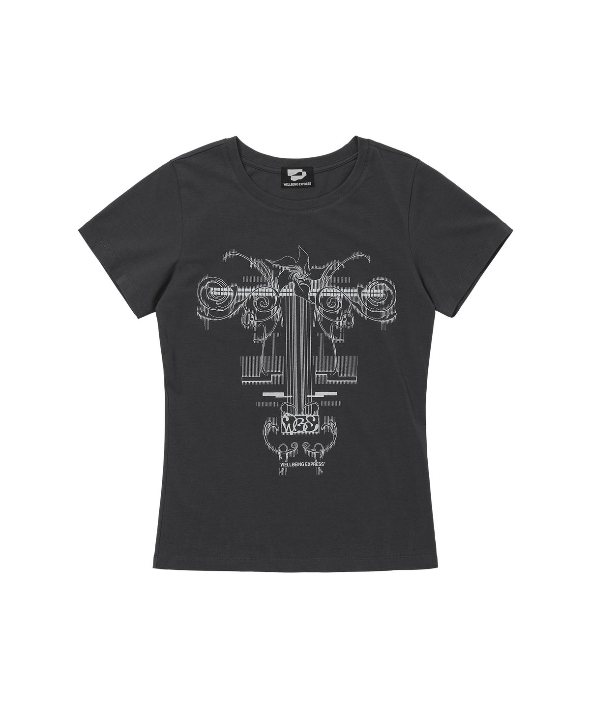 웰빙익스프레스(WELLBEING EXPRESS) Flower Tattoo Tee Charcoal