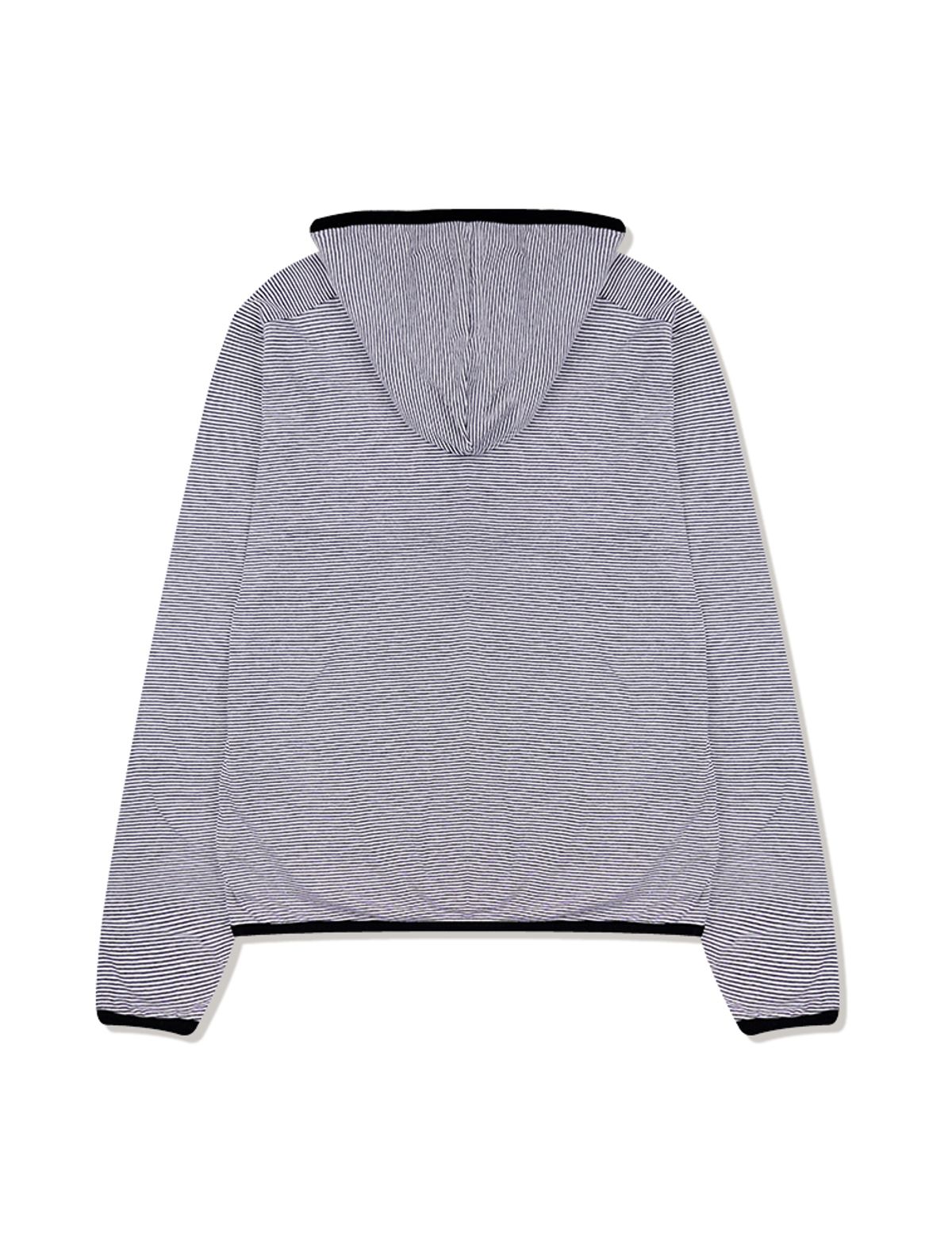 라 메종 스튜디오(LA MAISON STUDIO) MARK STRIPE HENLEY NECK LONG SLEEVE HOODIE WHITE(FCG1TS687M)