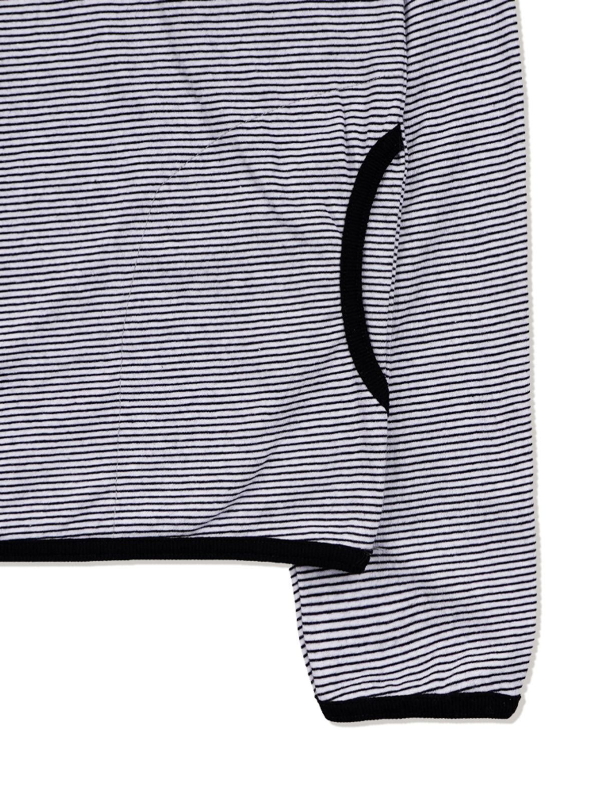 라 메종 스튜디오(LA MAISON STUDIO) MARK STRIPE HENLEY NECK LONG SLEEVE HOODIE WHITE(FCG1TS687M)