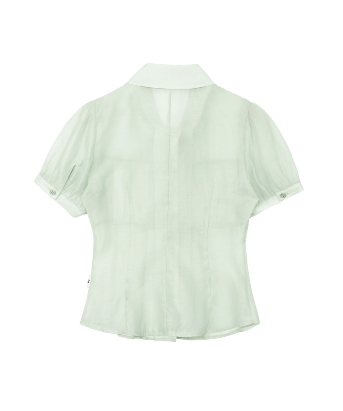 미레코(MIRECO) SHIRRING SHEER BLOUSE PISTACHIO