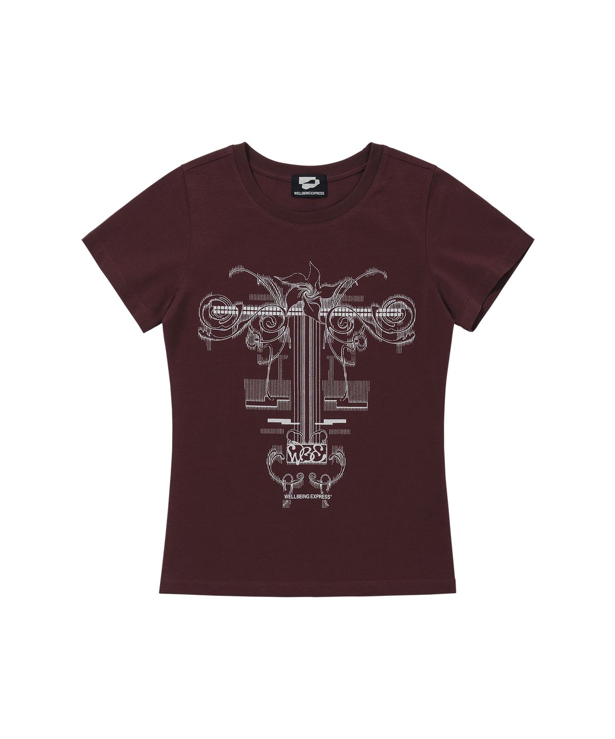 웰빙익스프레스(WELLBEING EXPRESS) Flower Tattoo Tee Burgundy