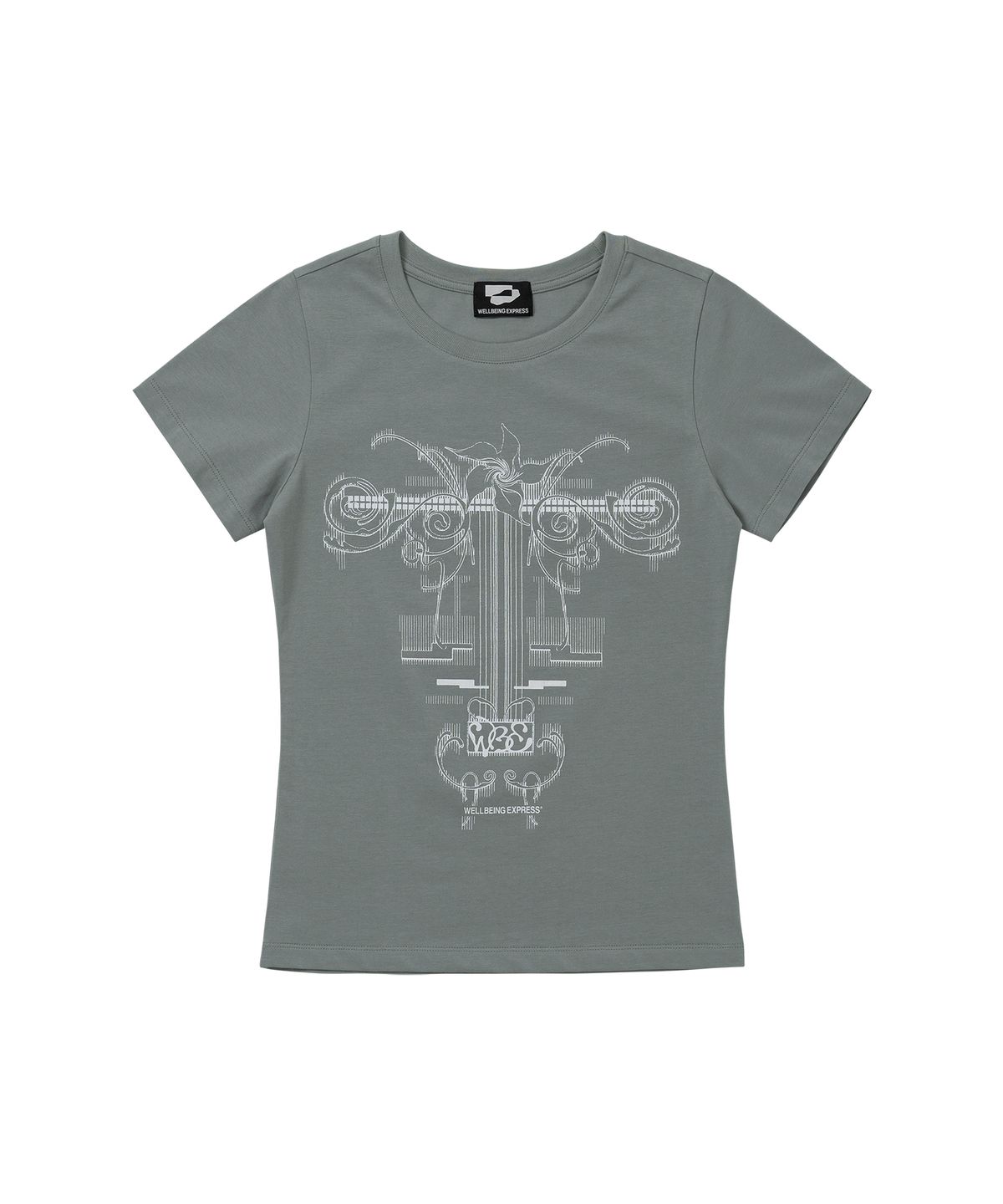 웰빙익스프레스(WELLBEING EXPRESS) Flower Tattoo Tee Cement