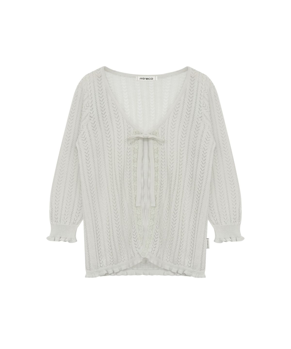 미레코(MIRECO) 3/4 LACE KNIT CARDIGAN MISTY MINT
