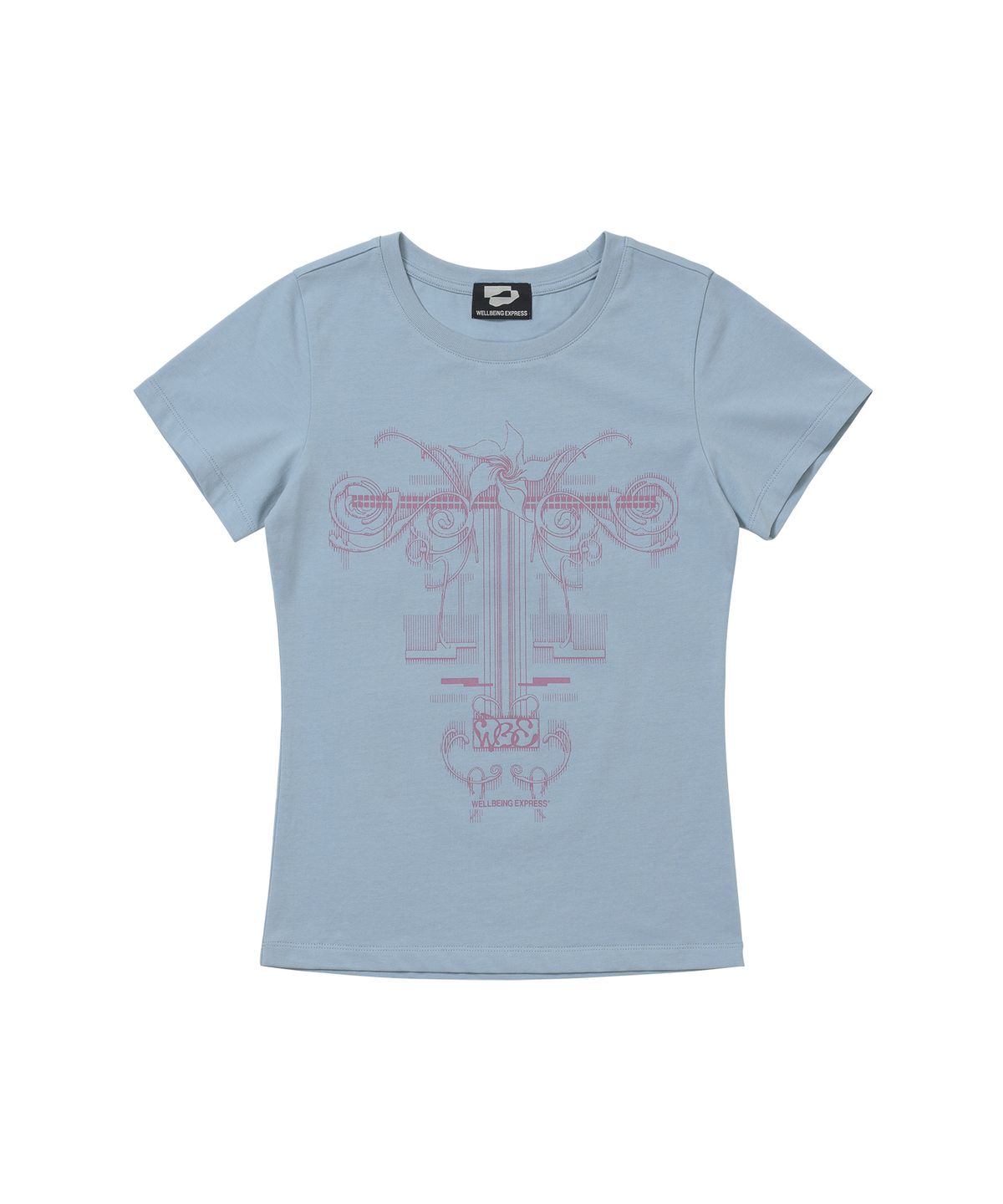 웰빙익스프레스(WELLBEING EXPRESS) Flower Tattoo Tee Blue