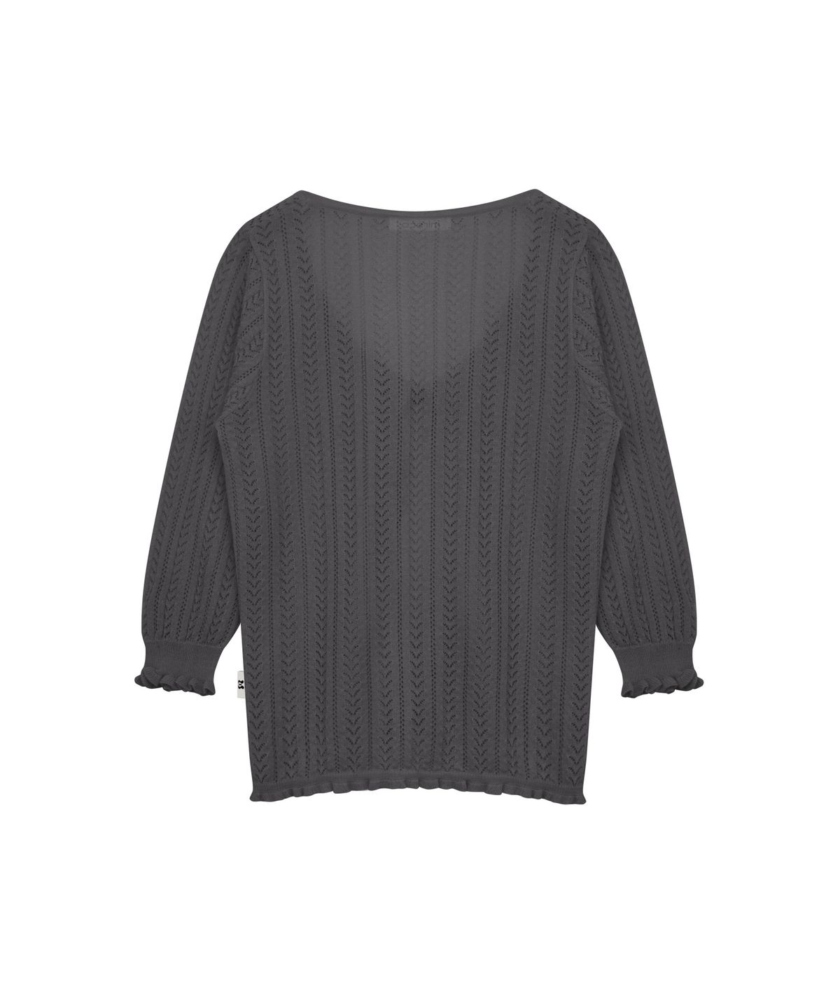 미레코(MIRECO) 3/4 LACE KNIT CARDIGAN CHARCOAL