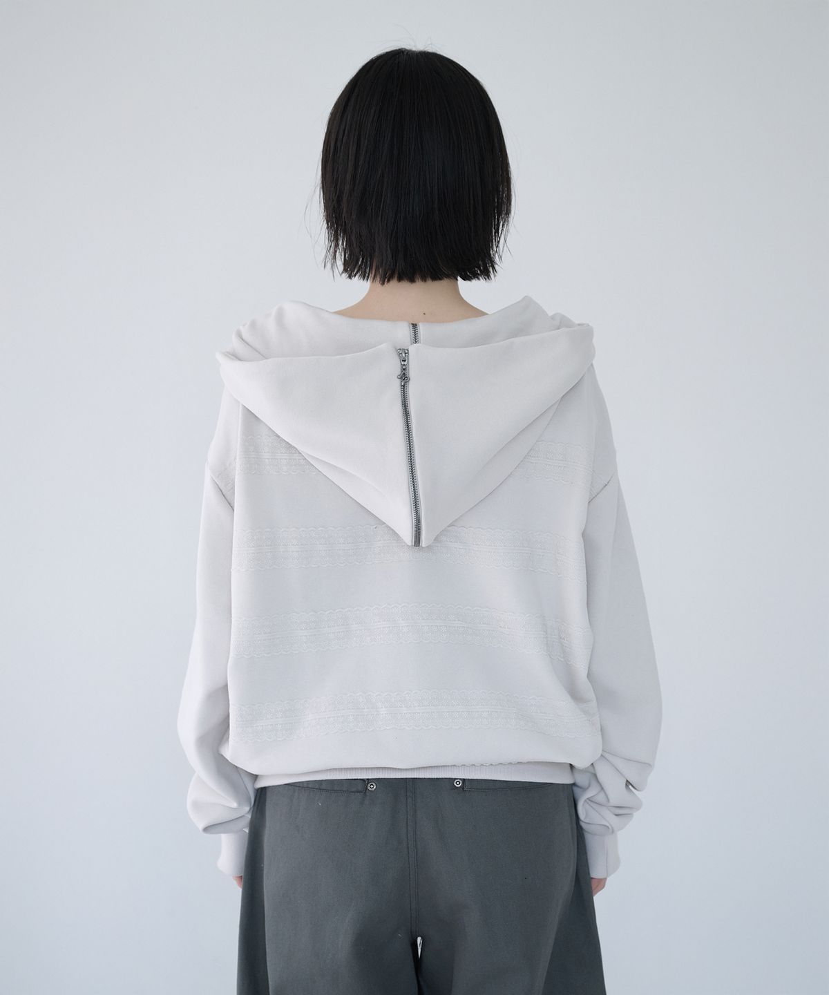 미레코(MIRECO) LACED TWOFOLD HOOD ZIP-UP CIOUD SAND