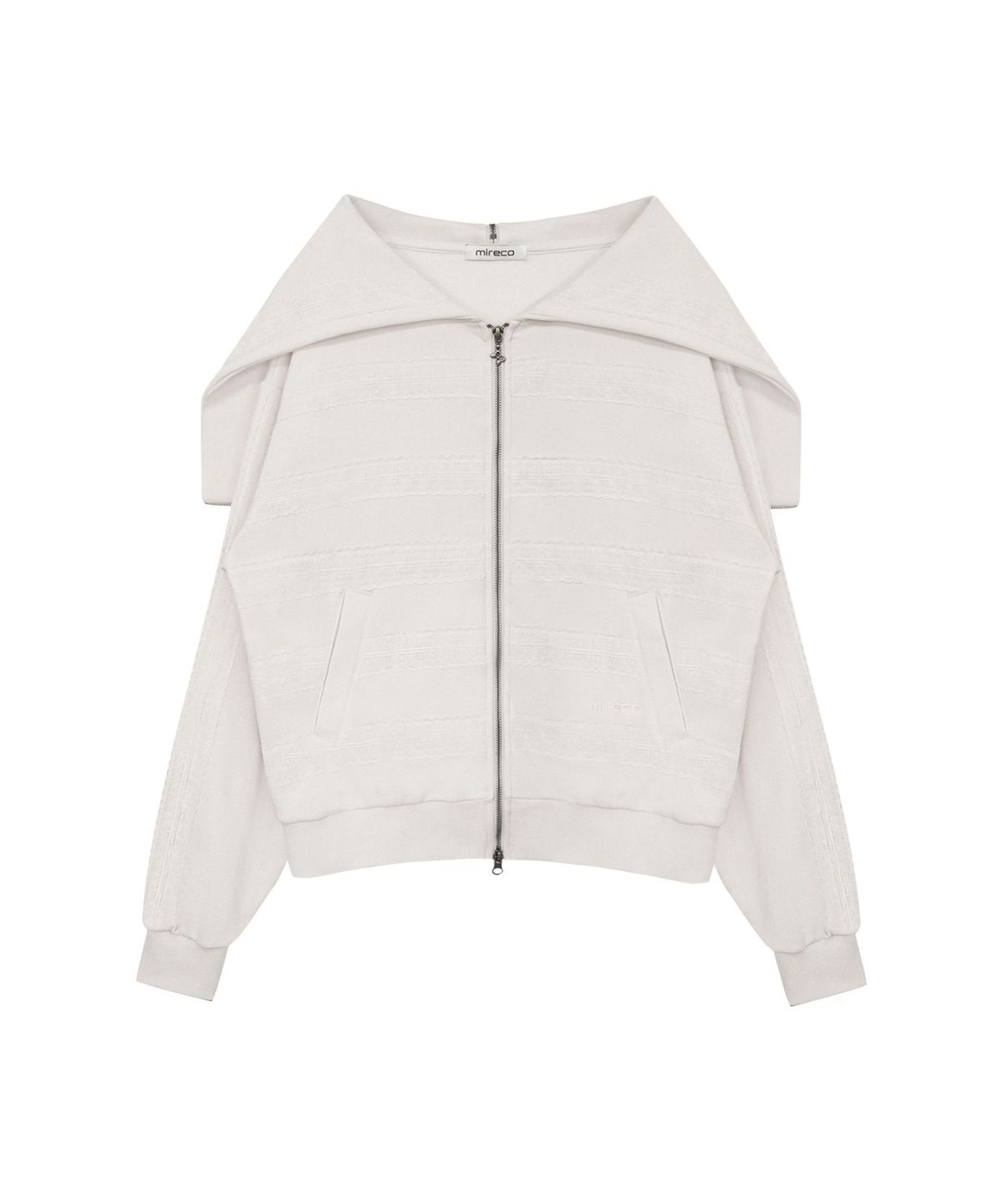 미레코(MIRECO) LACED TWOFOLD HOOD ZIP-UP CIOUD SAND