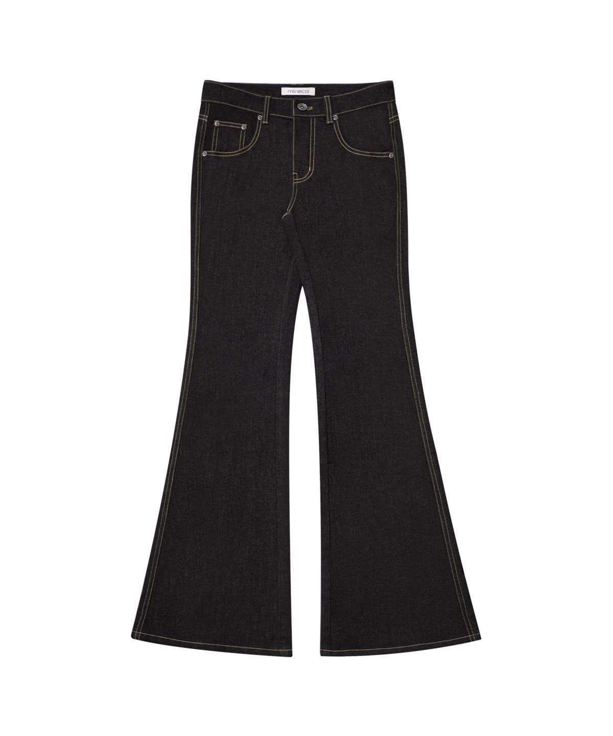 미레코(MIRECO) NON-FADE BOOTCUT DENIM PT TRUE BLACK
