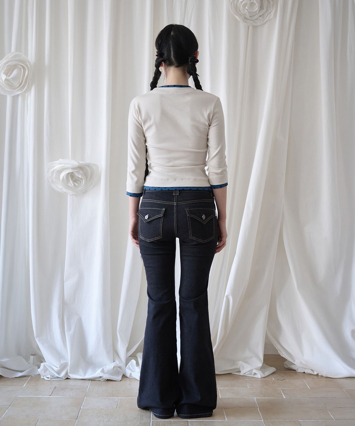 미레코(MIRECO) NON-FADE BOOTCUT DENIM PT TRUE BLACK