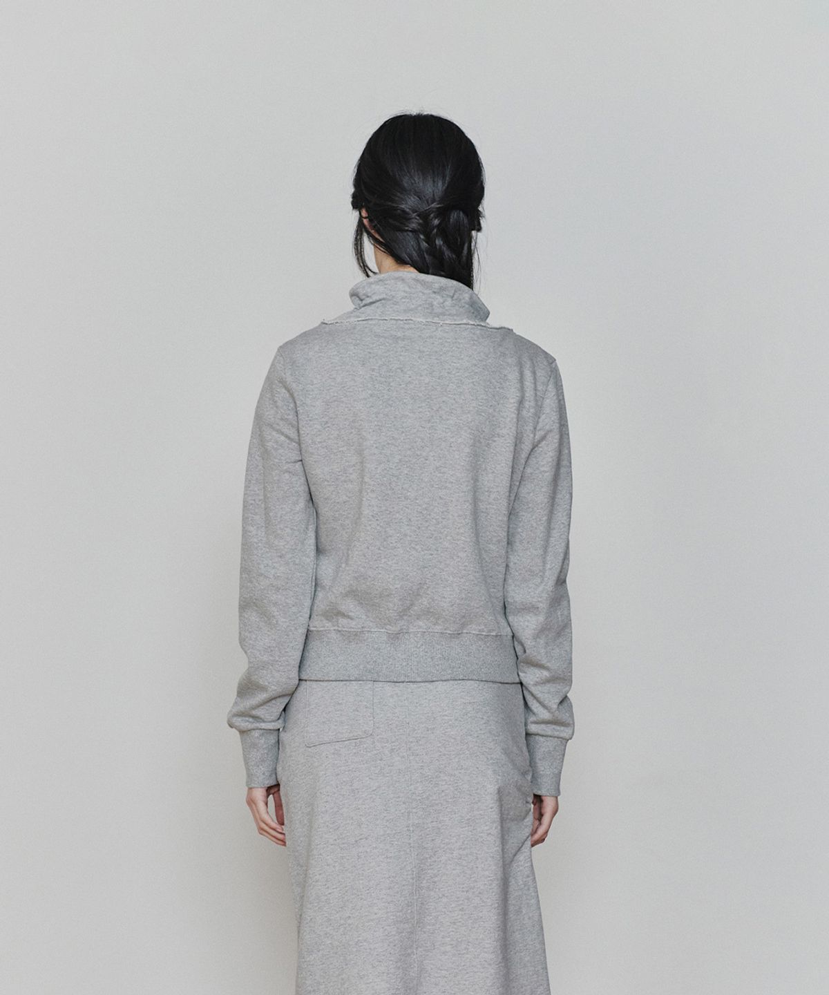 페인오어플레져(PAINORPLEASURE) BLOOM ZIP-UP JACKET melange grey