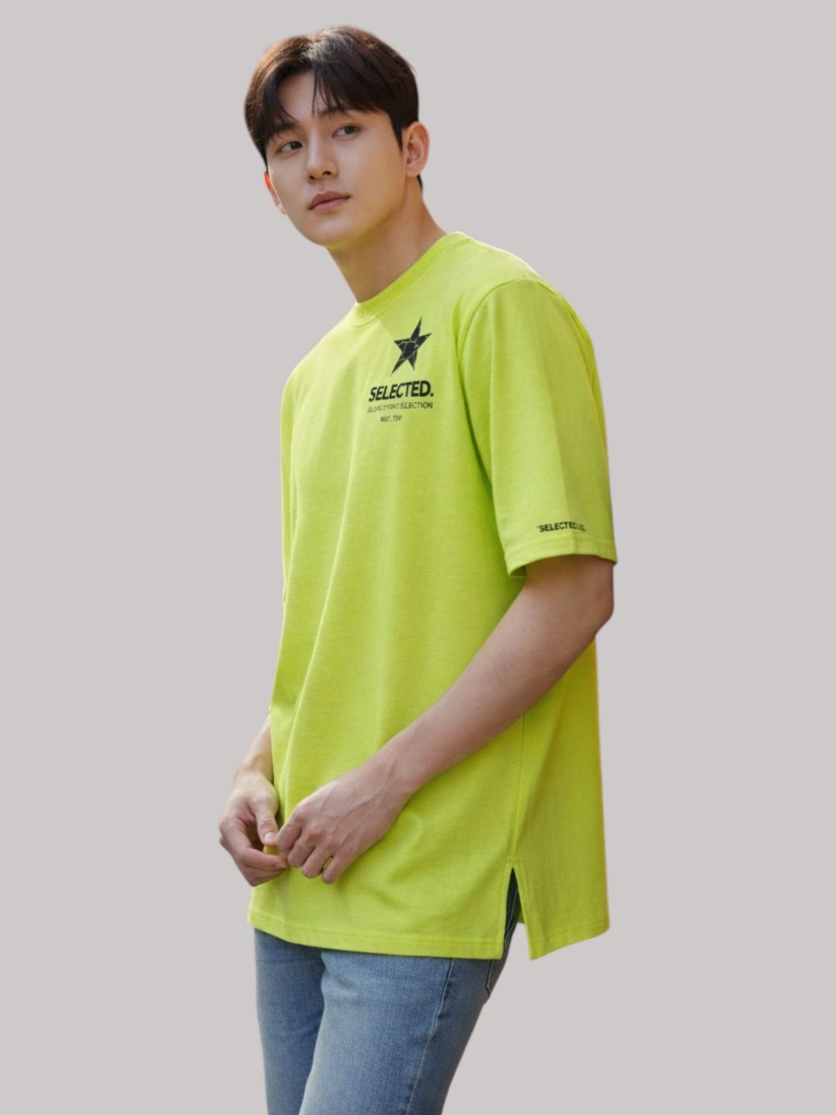 지블랙(ZBLACK) 스타셀렉션 더블스타  반팔 NEON YELLOW
