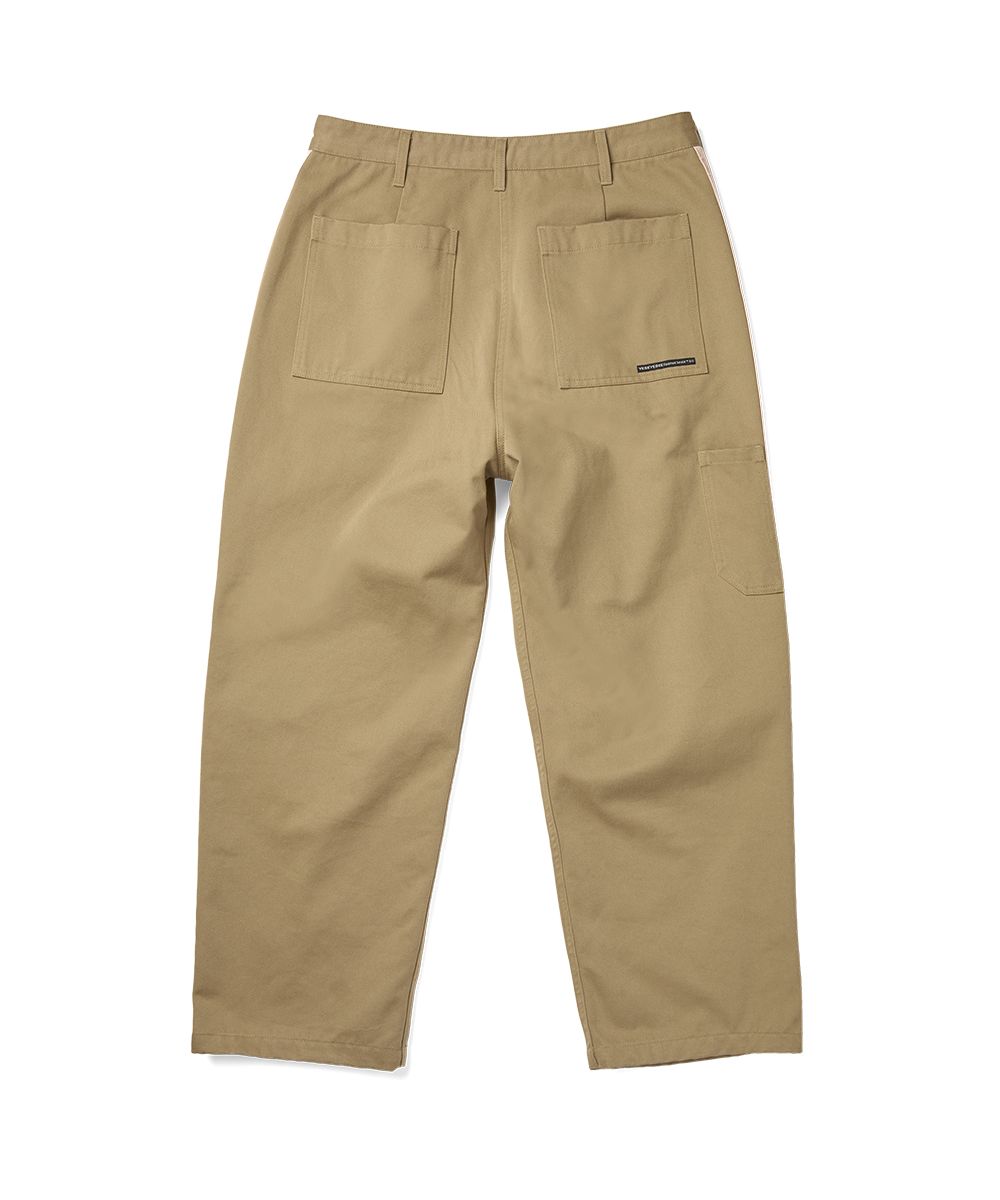 SEESEE  WORK PANTS BEIGE ワークパンツ　シーシー MUSINSA公式 | YESEYESEE Side Stripe Work Pants Beige