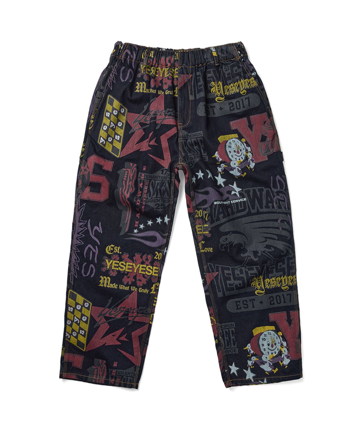 예스아이씨(YESEYESEE) Comfy Denim Carpenter Pants Multi