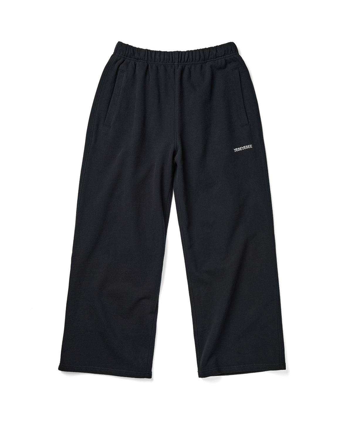 예스아이씨(YESEYESEE) C-Logo Straight Sweatpants Black