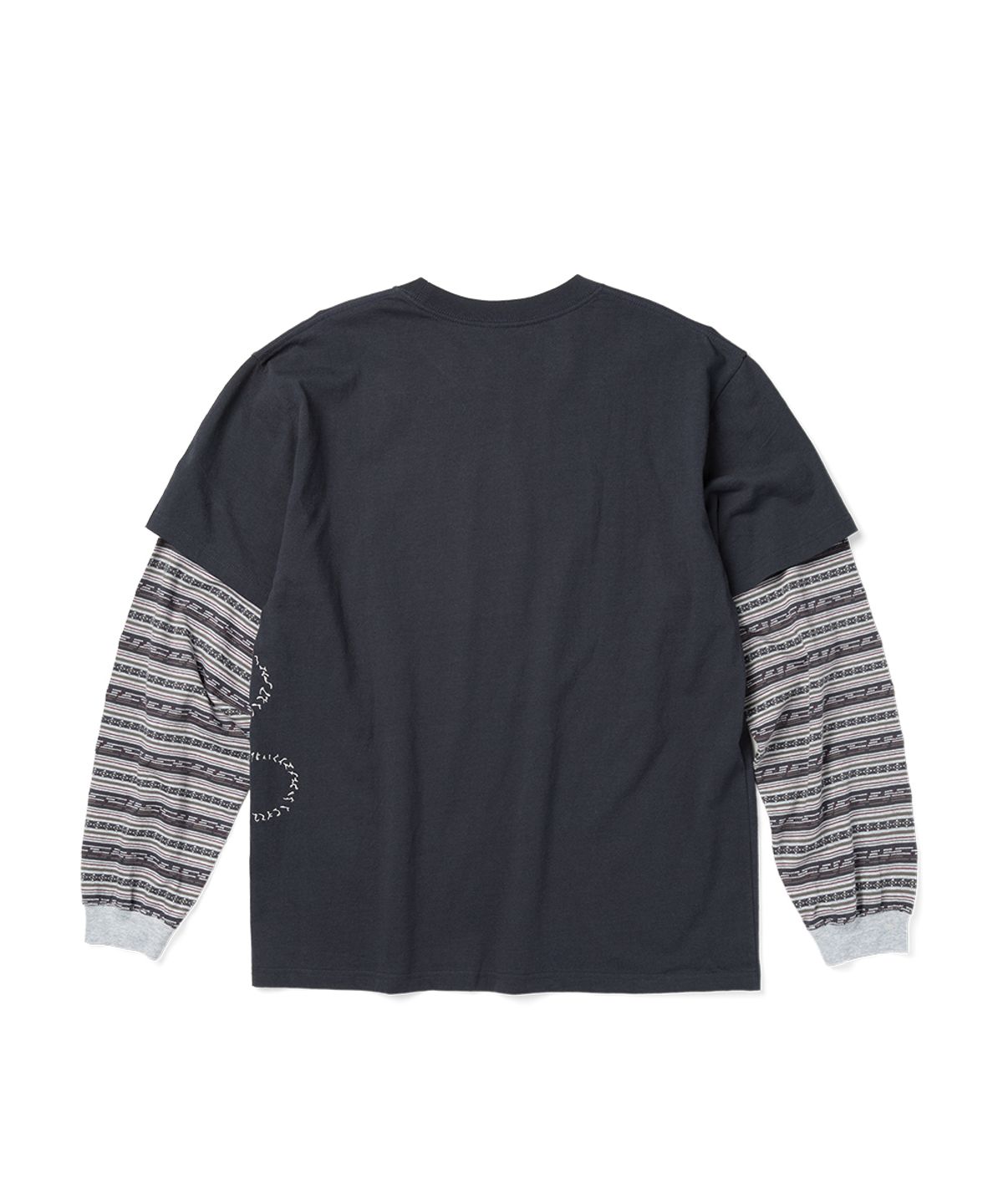 예스아이씨(YESEYESEE) Y.E.S Jacquard Stripe Layerd L/S Charcoal
