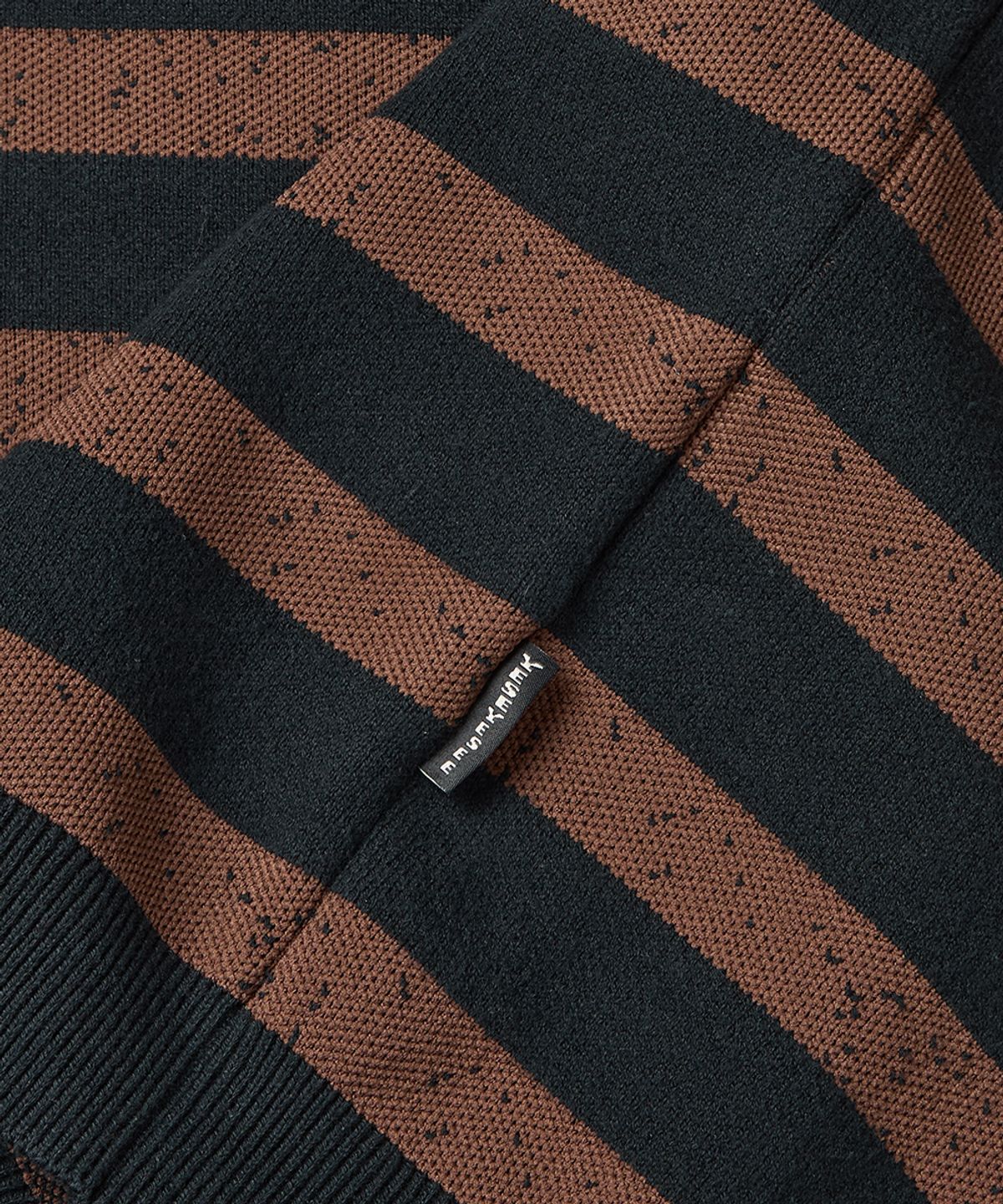 예스아이씨(YESEYESEE) Speckled Stripe Knit Pullover Ink
