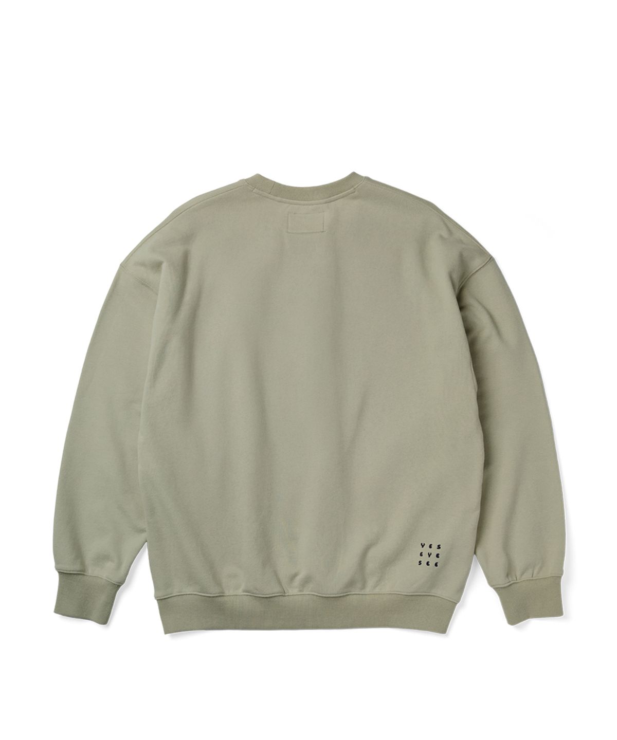 예스아이씨(YESEYESEE) Y.E.S Checkered Logo Sweatshirt Light Olive