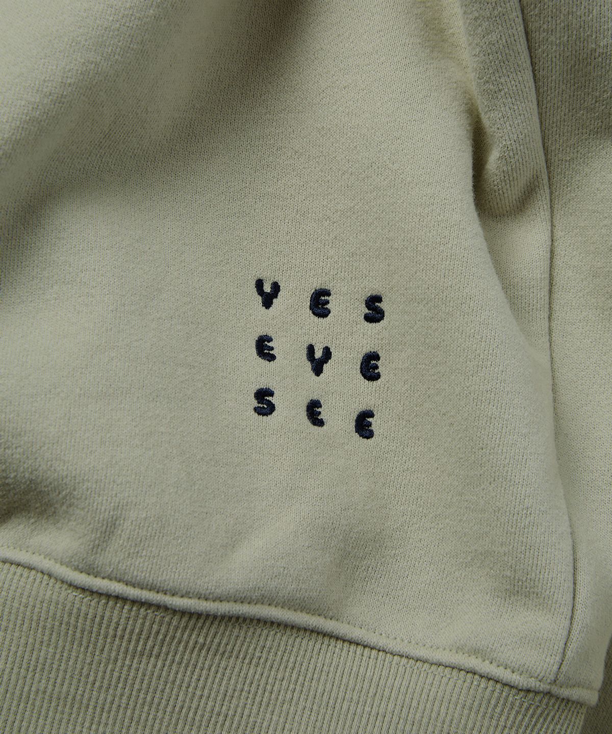 예스아이씨(YESEYESEE) Y.E.S Checkered Logo Sweatshirt Light Olive