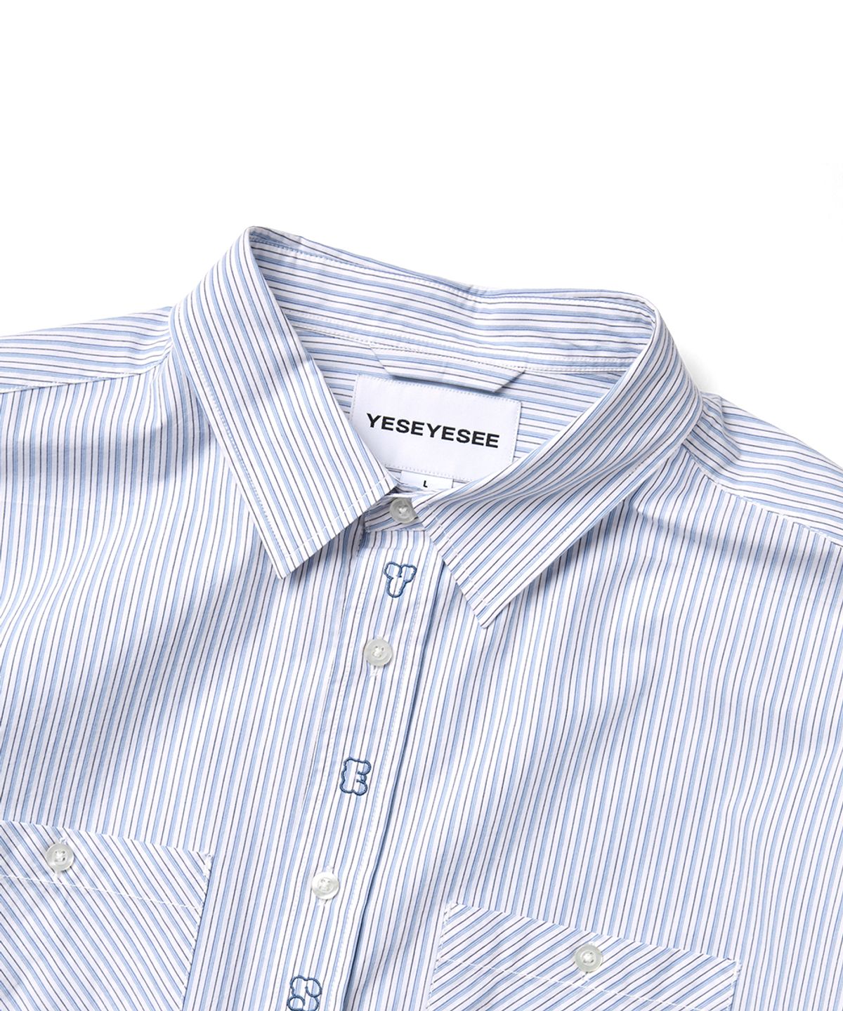 예스아이씨(YESEYESEE) Plop Stripe Shirt White