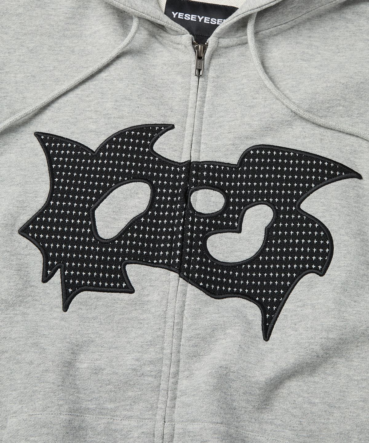 예스아이씨(YESEYESEE) Bullet Holes Zip-up Hoodie Grey