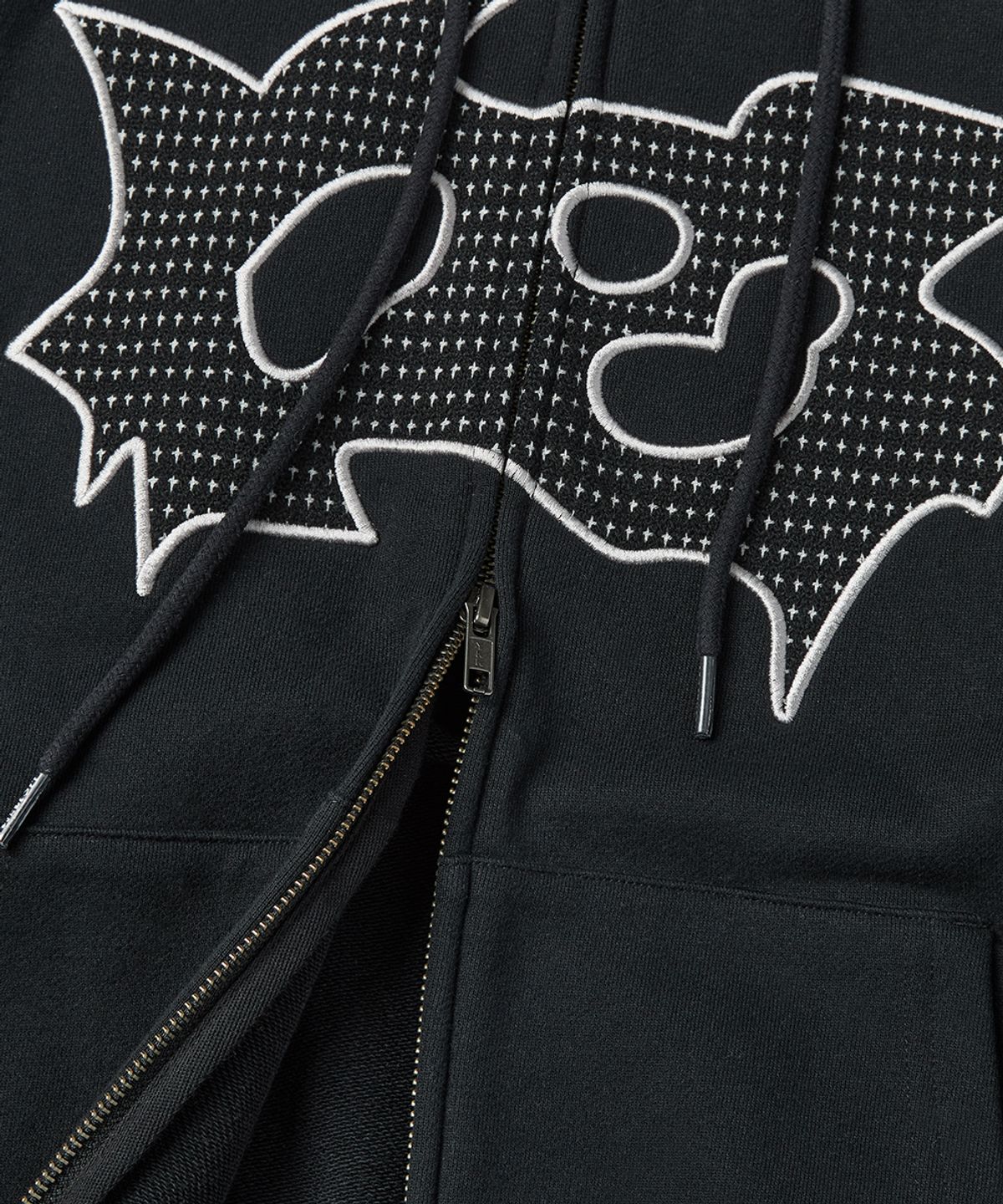 예스아이씨(YESEYESEE) Bullet Holes Zip-up Hoodie Black