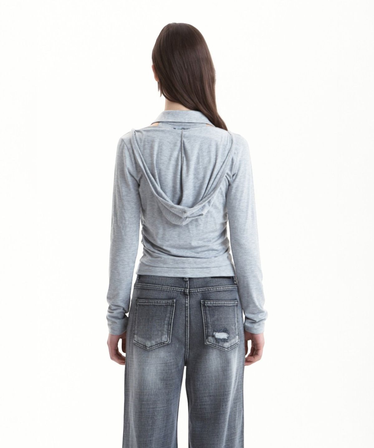 시너진(SYNERJYN) DRAPE LAYERED SET MELANGE