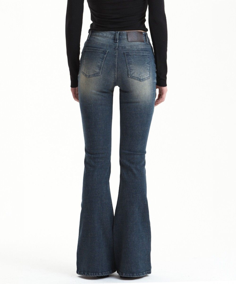 MUSINSA | SYNERJYN 102 CAT WASHING MID-RISE JEANS VINTAGE BLUE