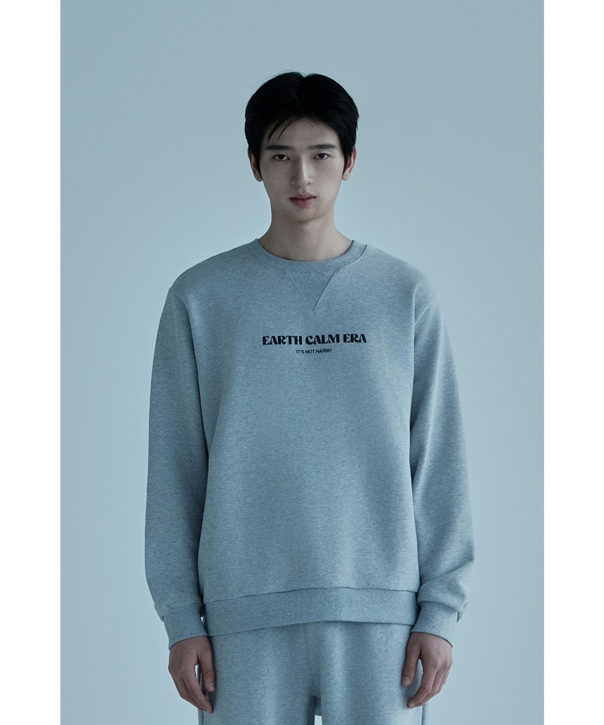 얼스캄에라(EARTH CALM ERA) 내추럴 데일리 스웨트셔츠_멜란지 그레이