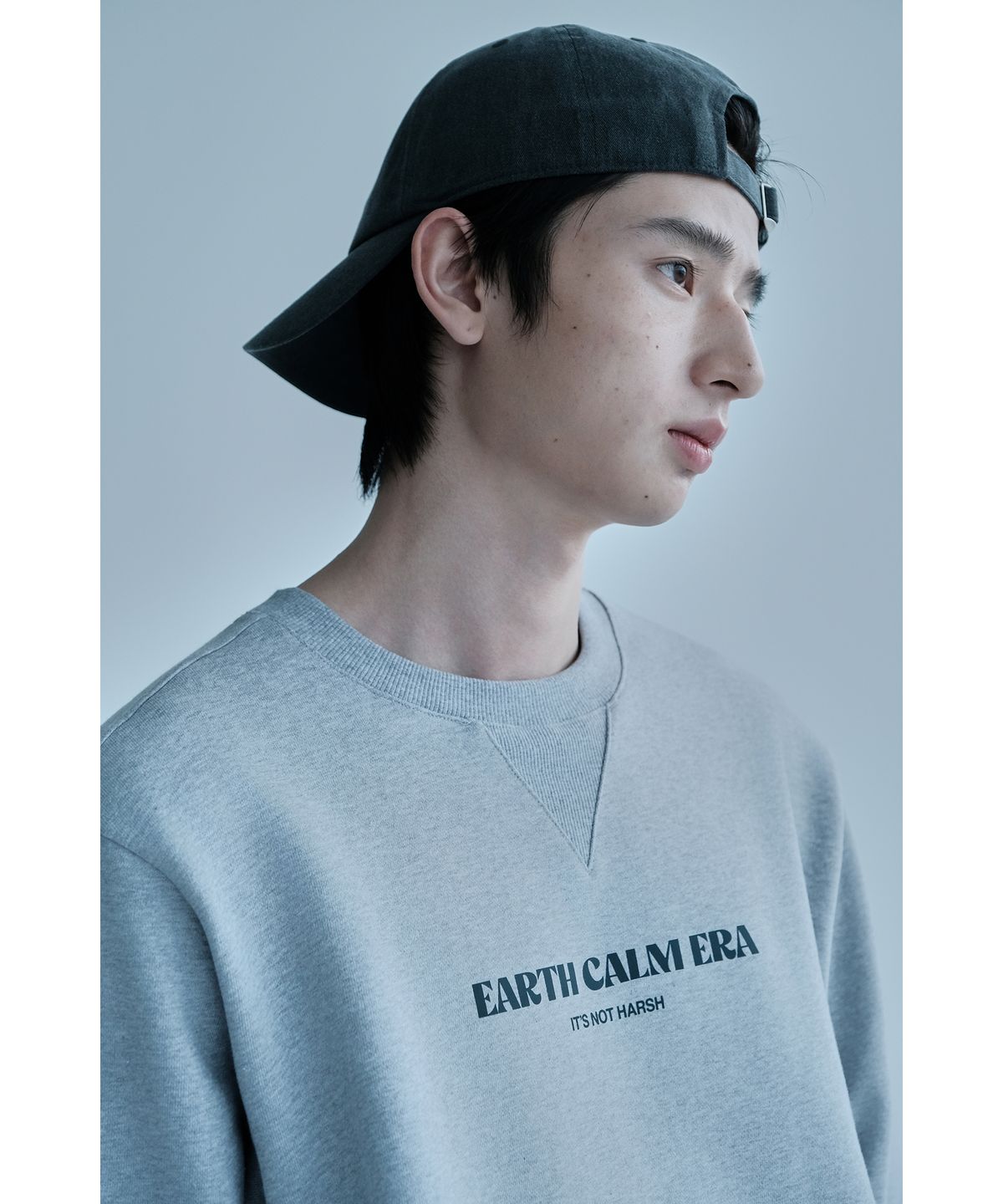 얼스캄에라(EARTH CALM ERA) 내추럴 데일리 스웨트셔츠_멜란지 그레이