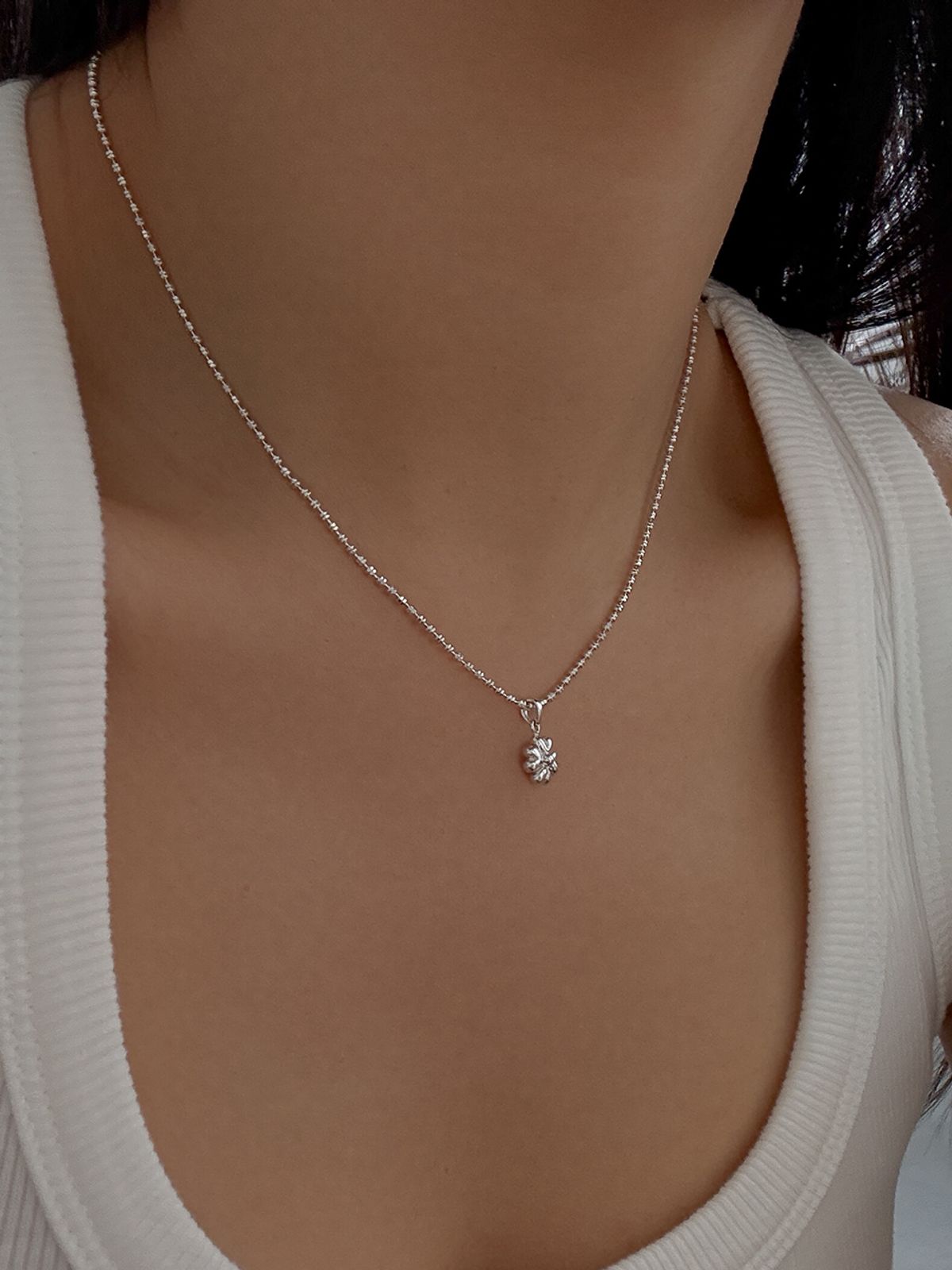 멜리브(MELLIV) petit clover necklace_mvn65