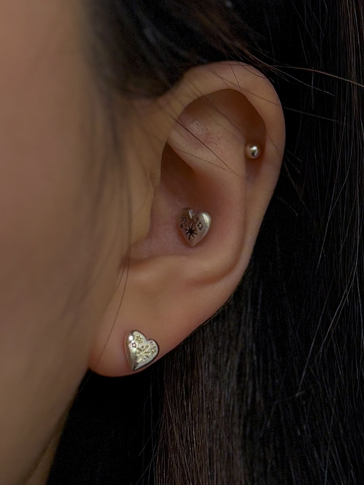 멜리브(MELLIV) sparkle heart earring/piercing_mve35