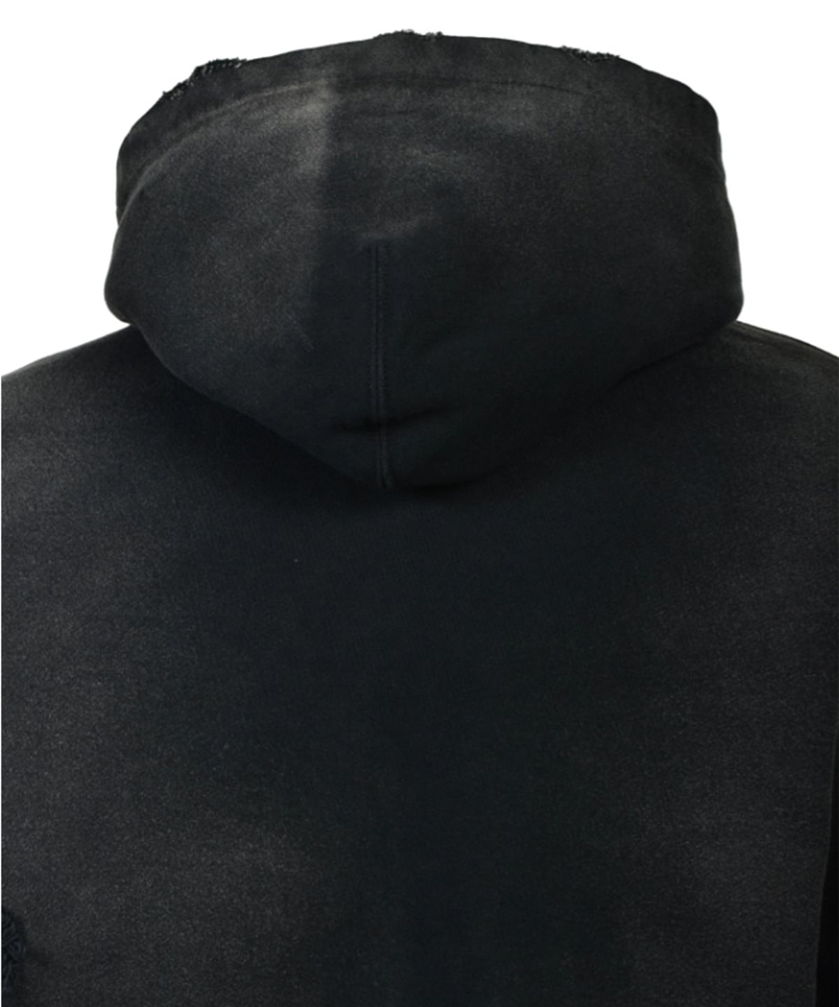 카미야(KAMIYA) Repaired Name Patch Zip Short Hoodie - BLACK