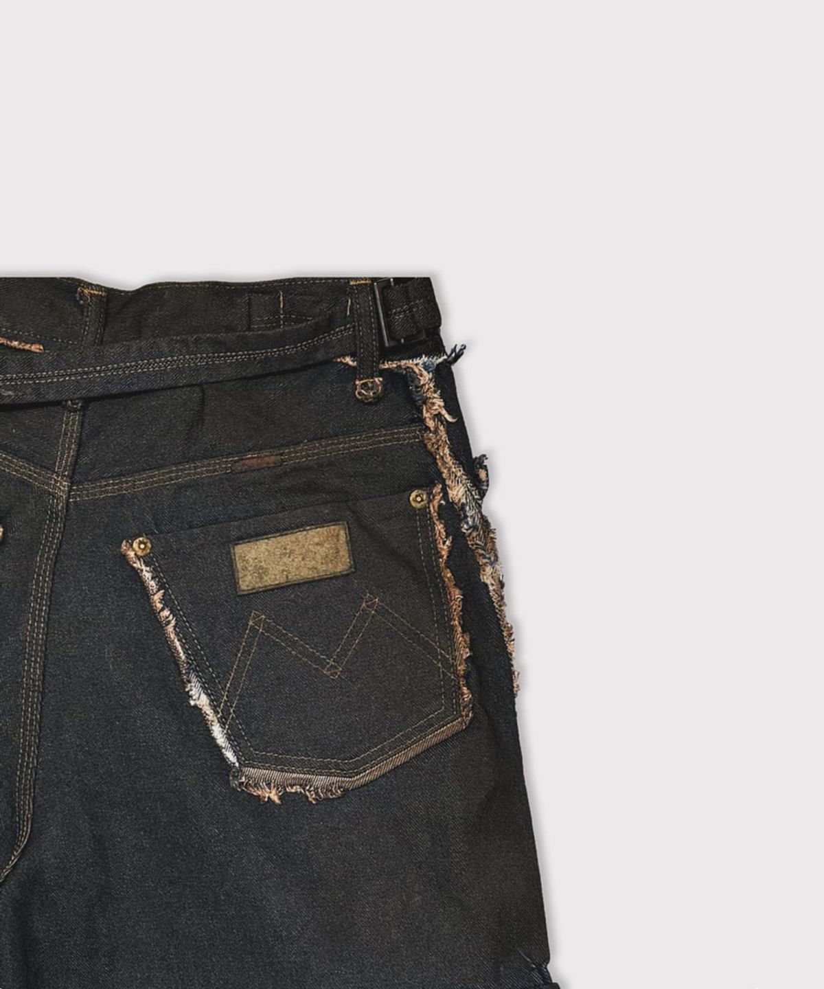 마이너스(MINUS) Slash Seam Twist Cargo Jeans(PERSIMMON TANGY DYED) - DUST INDIGO